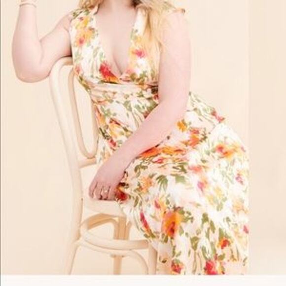 Anthropologie Hutch Ella Floral Open Back Maxi Dress Multicolor Size 2 - Picture 1 of 14